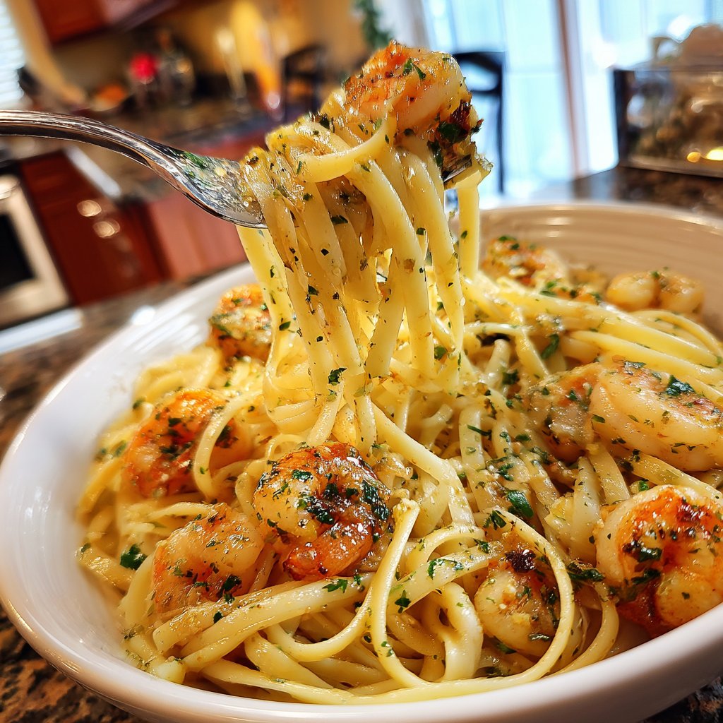 Roasted Garlic Shrimp Pasta